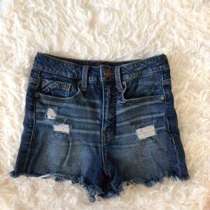 Buckle Black Distressed Denim Jean Shorts